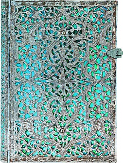  Paperblanks Maya Blue - 13 x 18 cm   Silver Filigree - 