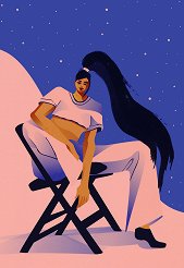   - Girl and Planets     A4    - 